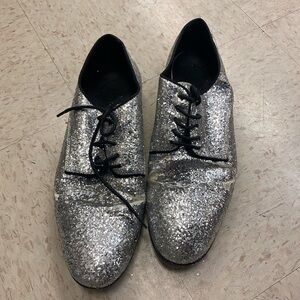 Giuseppe Zanotti Silver Glitter Dress Shoes